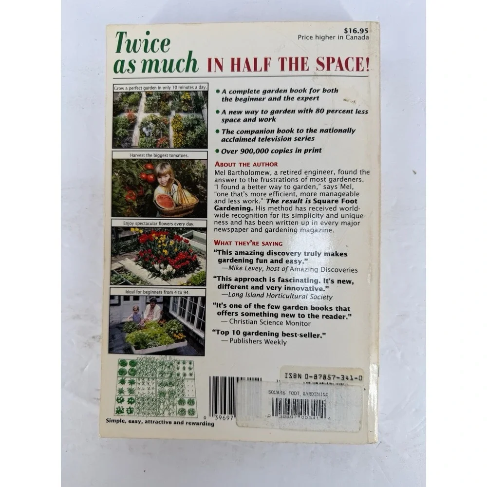 Square Foot Gardening Mel Bartholomew. 1981 Vintage